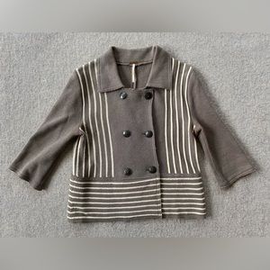 Free People Knit Blazer Grey Small